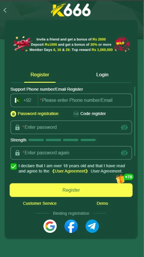 K666 Game Register